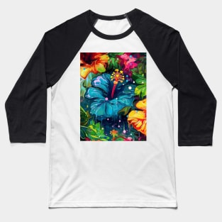 Colorful hibiscus pattern Baseball T-Shirt